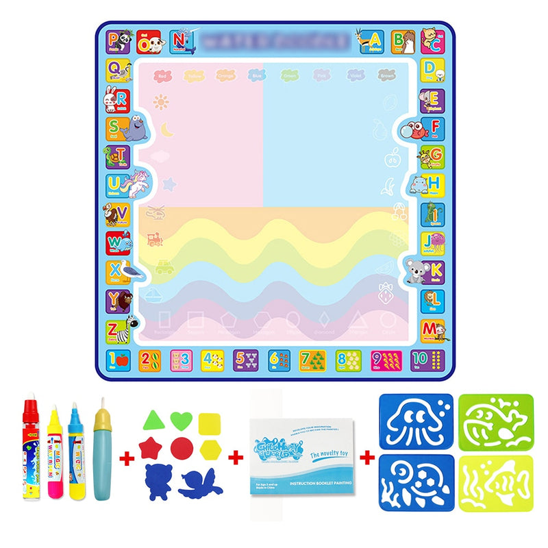 Tapete de desenho e pintura acqude água para crianças, tamanho grande de  100x70cm, jogos de colorir